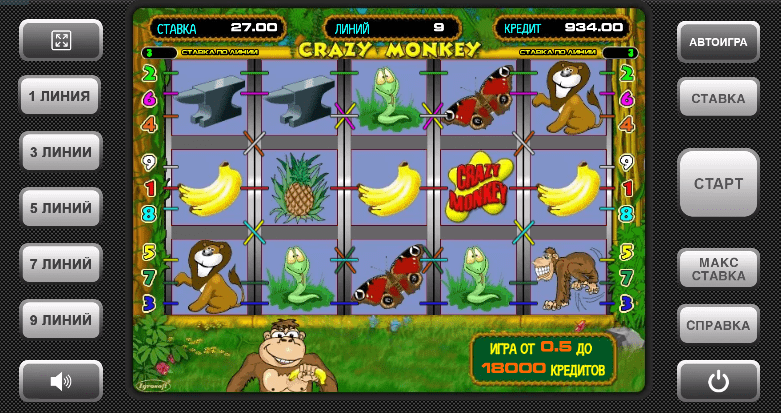 Interfața Crazy Monkey